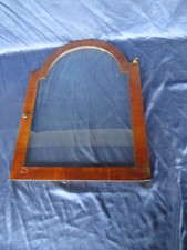 Alter antike englische Holz Rundbogen Standuhr Glastüre Shabby