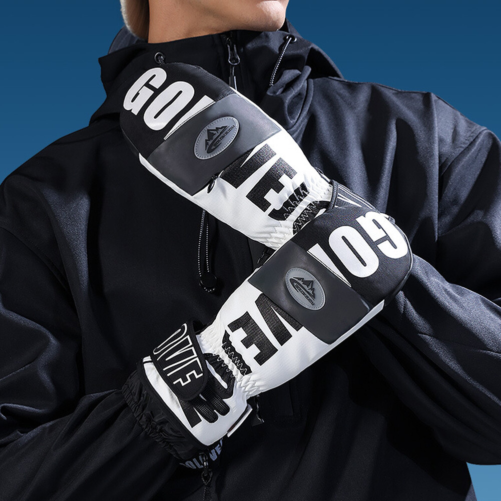 Men Snowmobile Mittens Waterproof Snowboard Ski Gloves Ultralight