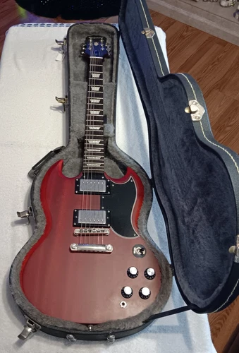 Epiphone SG G-400 Trans Satin Cherry Electric Guitar With Case.