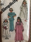 SIMPLICITY 5747 VINTAGE GIRLS NIGHTGOWN PAJAMAS ROBE HAT PATTERN SZ L 5-6 — photo 2