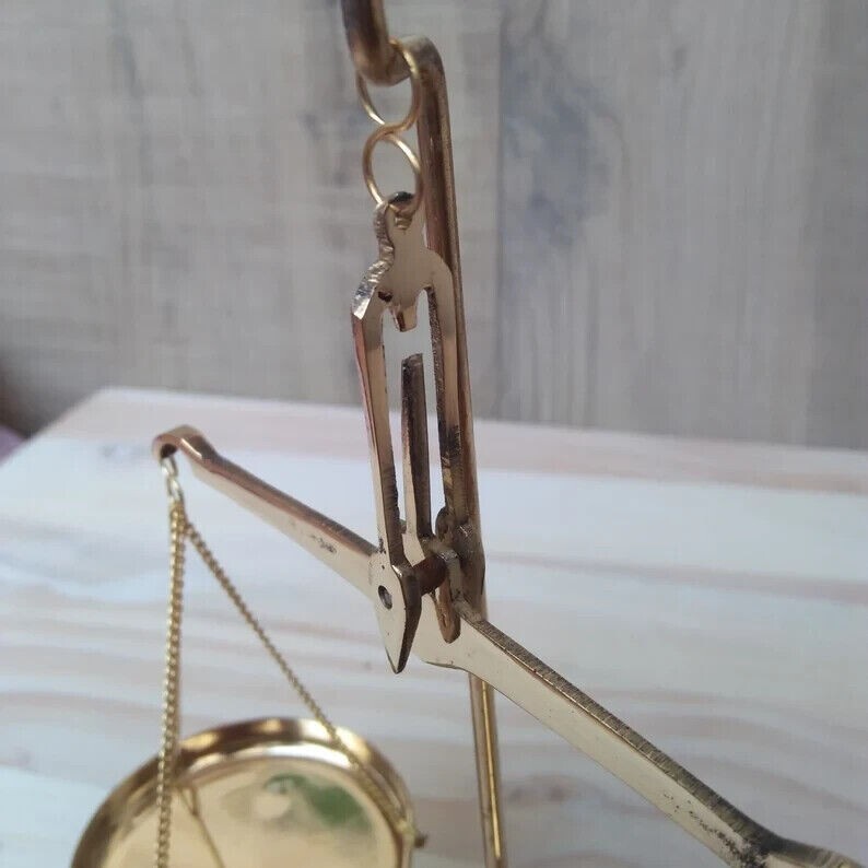 Antique Design Brass Double Arm Apothecary Balance Scales with 7 ...