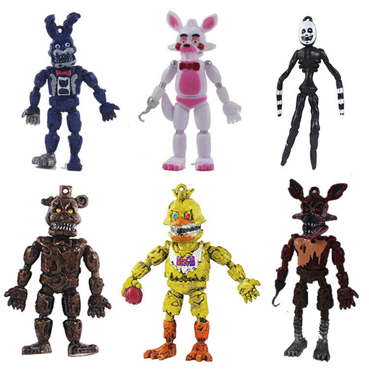 Five Nights At Freddy's Video Game FNAF Action 6 Mini Figures Toys Bonnie  Foxy E