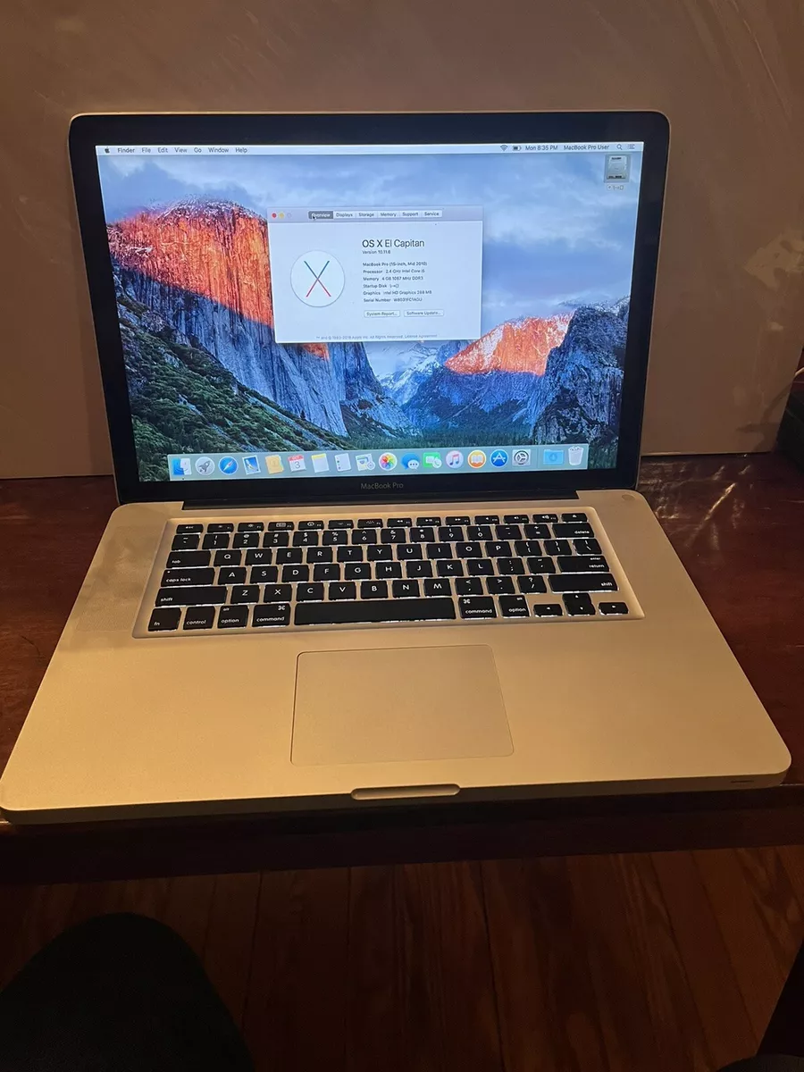 træk vejret Let At give tilladelse Apple MacBook Pro A1286 15-Inch Intel i5 2.4GHz Mid-2010 8GB Ram 320GB  MC371LL/A | eBay