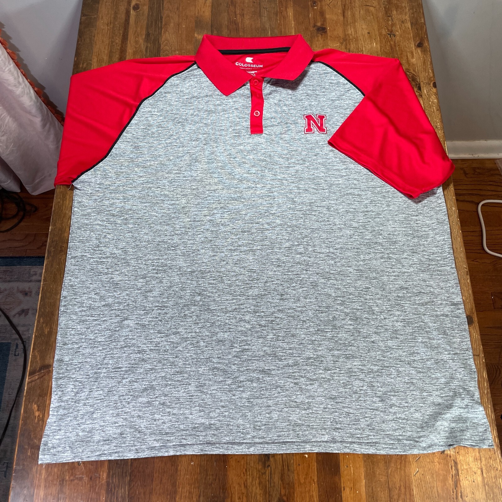 Nebraska Cornhuskers Polo Shirt Mens 3XL Red Gray Golf Casual Rugby