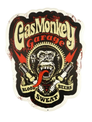 Blechschild Gas Monkey 45 cm Deko USA Werkstatt V8 Garage Diner US Car Hot Rod
