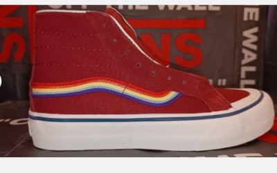 Vans Men's 3.5/Women's 5 Sk8-Hi 138 Decon Rad Rainbow Biking Red Marshmallow