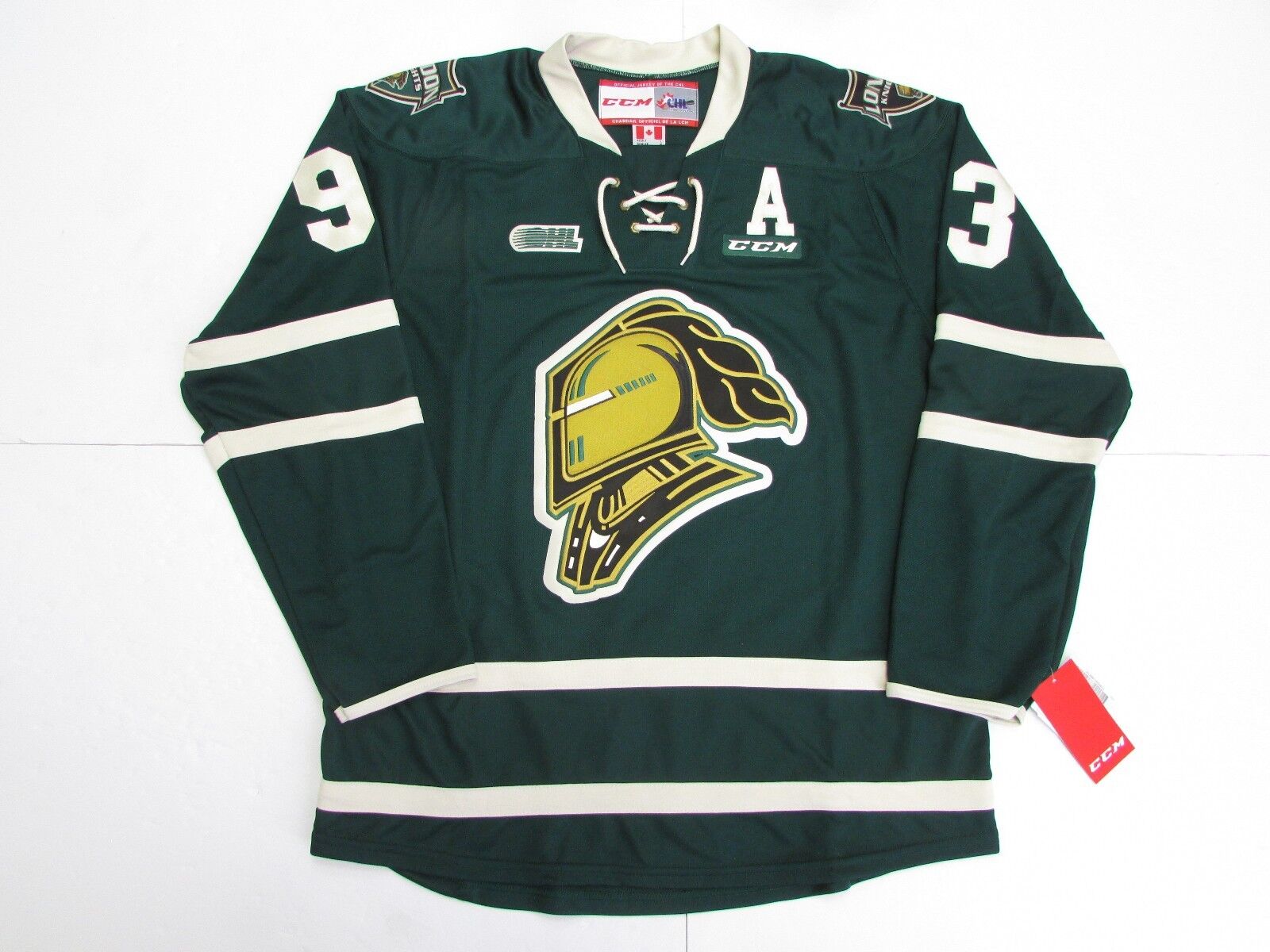 MITCH MARNER OHL LONDON KNIGHTS GREEN CCM PREMIER 7185 HOCKEY JERSEY