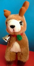 Russ Christmas STARLIGHT Reindeer Plush Stuffed Animal 10" Eyelashes Bell EUC