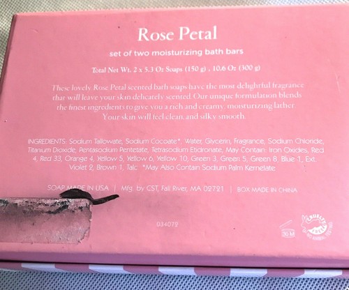 Rose Petal Moisturizing Soap Bath Bars Set of Two in Box - Picture 6 of 8
