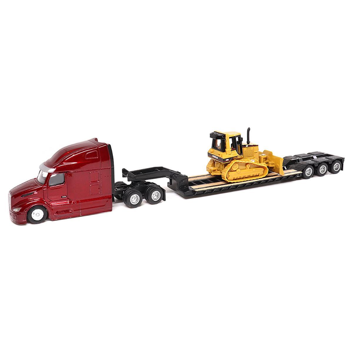 Diecast Masters 1/87 Semi Truck with Lowboy and Caterpillar  