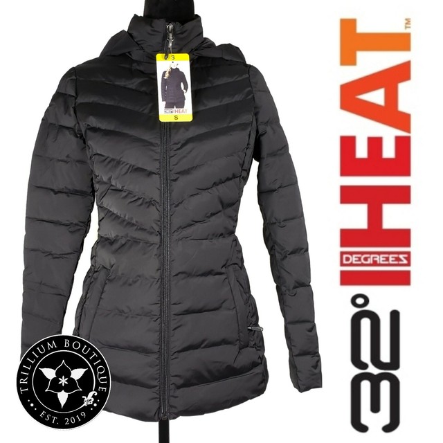 32 Degrees Women's Hooded 4-Way Stretch Water Resistant Jacket Large Black NWT | eBay