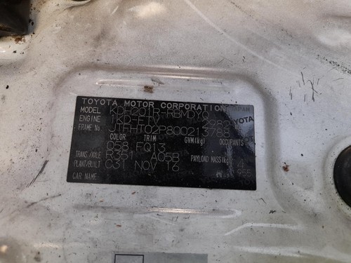 TOYOTA HIACE ENGINE DIESEL, 3.0, 1KD-FTV, TURBO, KDH, 06/16-04/19 - Picture 11 of 12