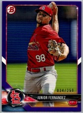 2018 Bowman Prospects Purple /250 Junior Fernandez #BP96 St. Louis Cardinals