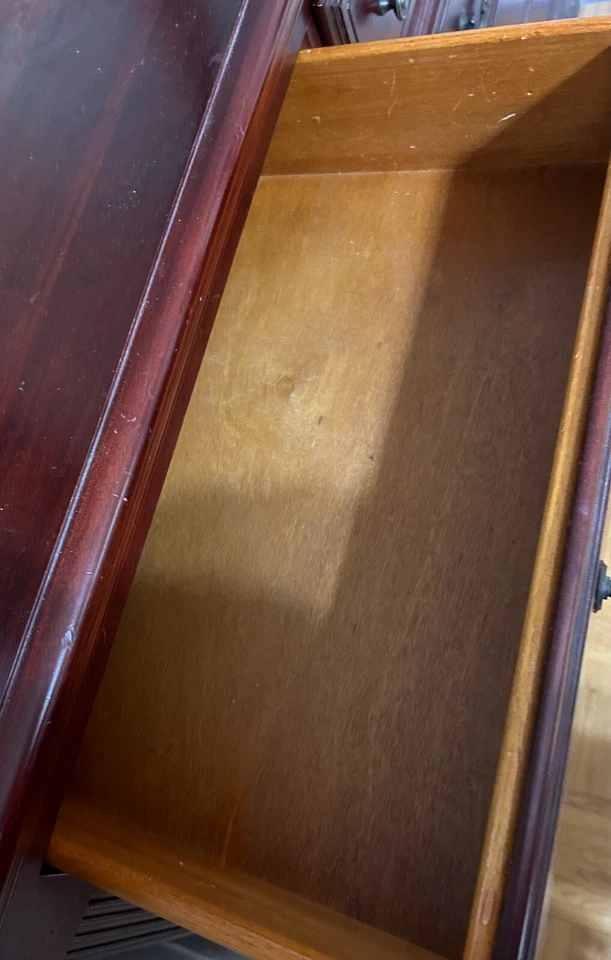 aparadores vintage para dormitorio madera maciza 7 cajones espejo triple plegable Foto 3 de 4