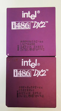 2PCS Intel 486DX2-66 antique gold-plated CPU with high collectible value