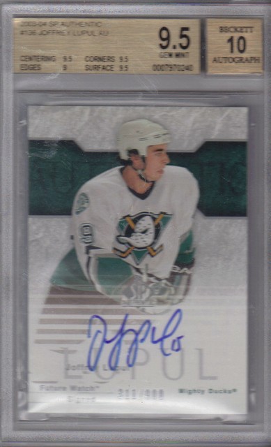 2003-04 SP Authentic Joffrey Lupul Future Watch Rookie RC  /900 BGS 9.5 Auto 10