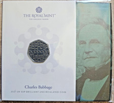 2021 ROYAL MINT 50p FIFTY PENCE COIN PACK: CHARLES BABBAGE