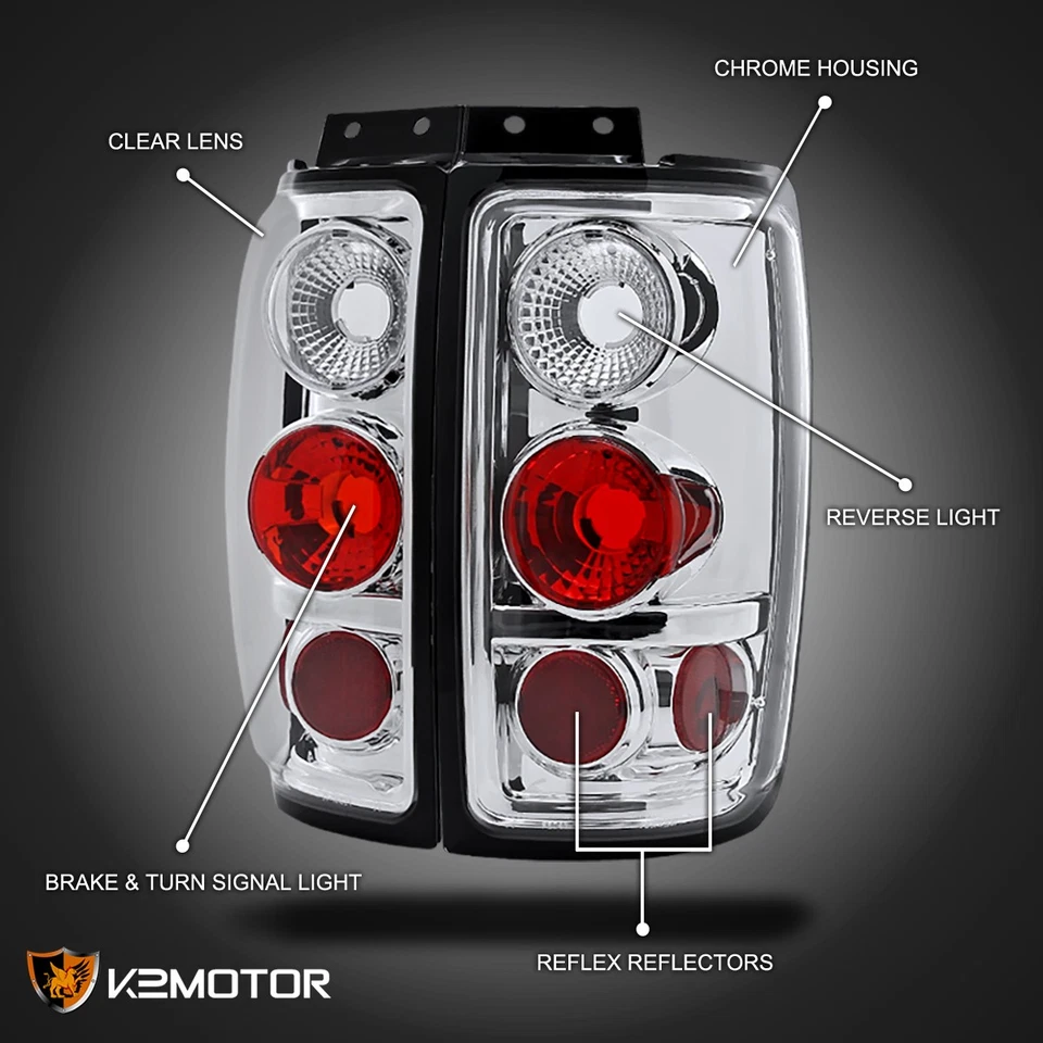Fits 1997-2002 Ford Expedition Tail Lights Rear Brake Lamps Left+Right 97-02 Foto 3 de 4
