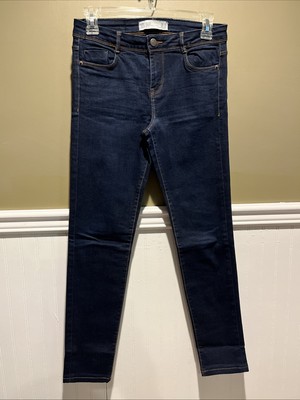 Zara Trafaluc Jeans Women's Size 04 Dark Blue Skinny Charcoal Stretch Inseam 27 