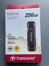 Transcend 256GB Portable SSD ESD310C USB Type A Type C 10Gbps Transfer Speed