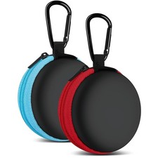 for Earphone Carry Case, 2-Pack Small Round Pocket Earbud Travel Carrying Cas...