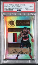 2010 Gold Standard Bars Memorabilia Signatures 01/25 LaMarcus Aldridge Auto PSA