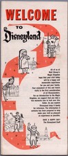 Welcome to Disneyland Map Brochure Vintage 1962