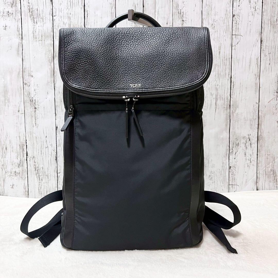 Tumi Haydon Evans Leather Flap Backpack for Men and Women  