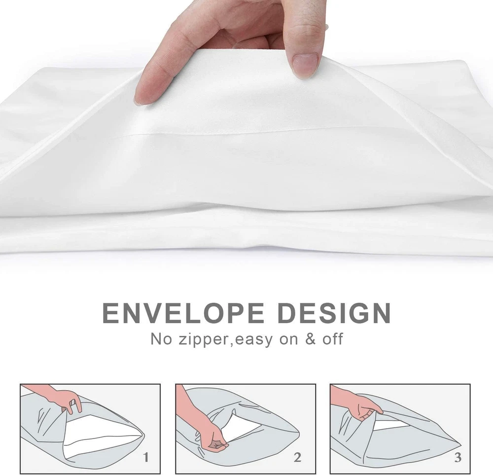 Travel Pillow Case 12x18 Size Pack of 2 Pieces 100% Egyptian Cotton Envelope ...