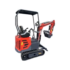 1 Ton, Upgraded Mini Excavator w/ Pilot Control & Swing Boom & Hydraulic Thumb &