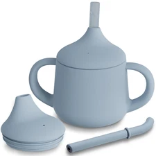 Silicone Baby Sippy Cups | 3 Stages Training Cup Straw Cup for Infants Toddlers 