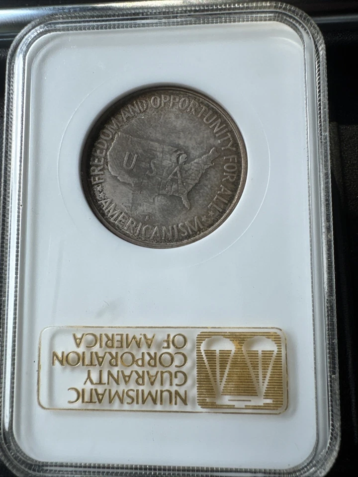 1953 S NGC White Label MS-65 Uncirculated Toned 50c Commemorative  - Image 2 of 2