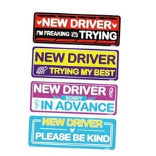 4PCS Student Driver Car Magnets, Reflective Reusable Bumper Sticker 1set-4pcs