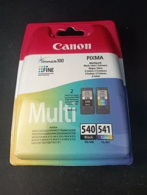 Lot Cartouches d'encres Canon - Fine Pixma - Pack 540 Noire et 541 3 Couleurs - Photo 1/4