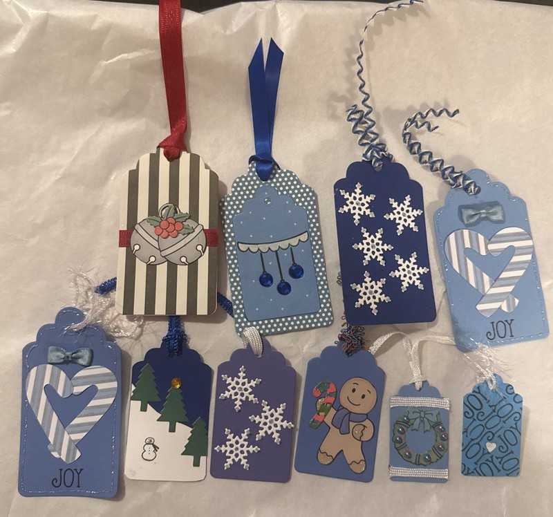 10 Individually Handmade Christmas Tags