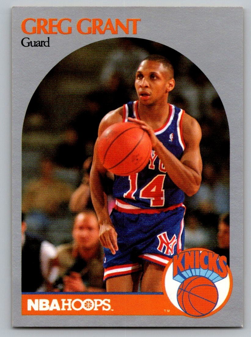 1990-91 NBA Hoops - Greg Grant #421 Position on Front (RC)