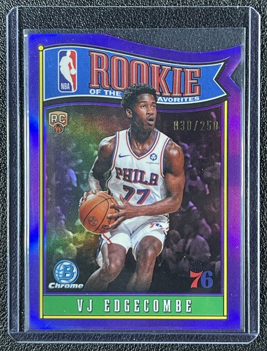 VJ EDGECOMBE 2025-26 BOWMAN CHROME ROY FAVORITES PURPLE REFRACTOR RC 30/250