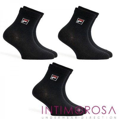 Calze corte bambino Fila F1042 nere cotone paia