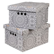 2pc Decorative Storage Boxes Home Office Box Organiser Large - Marocco