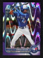 2022 Bowman Chrome Prospects Purple RayWave Refractor 197/250 Samad Taylor 0d44