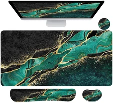 Desk Mat, Mouse Pad with Wrist Rest, 4-In-1 Large Mouse Pads for Desk, Ergonomic