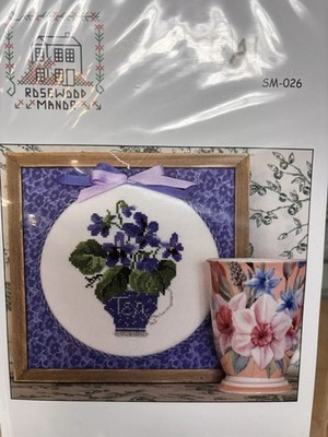 Rosewood Manor TEA! SM -026 Flowers Counted Cross Stitch Pattern, Linen, Braid