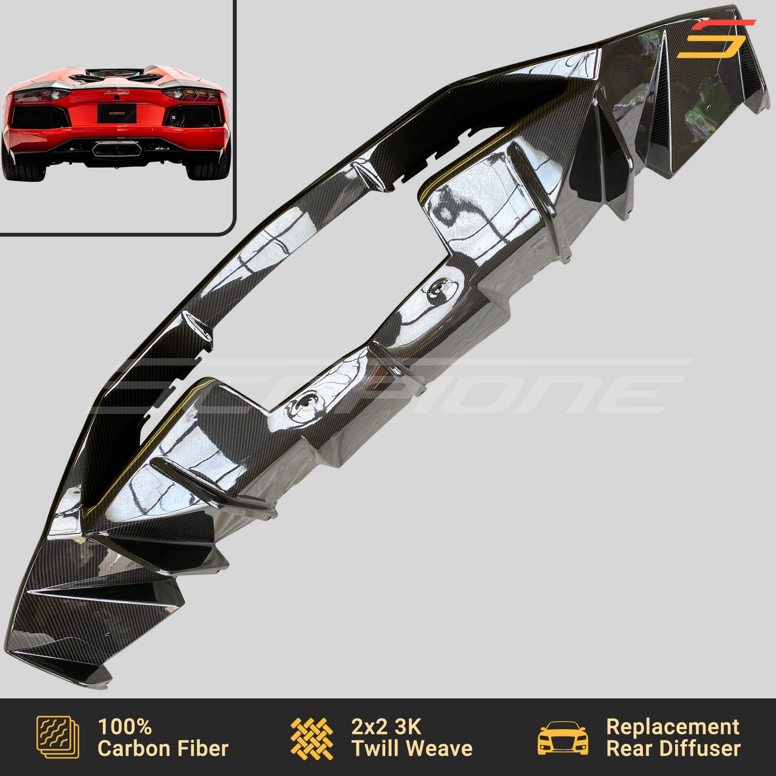 Scopione Carbon Fiber Rear Bumper Diffuser for Lamborghini 12-17 Aventador LP700