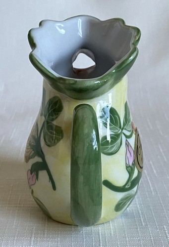 Andrea by Sadek Mini 3” Chicken Rooster Green Yellow Creamer (orig. tag) - Picture 4 of 8