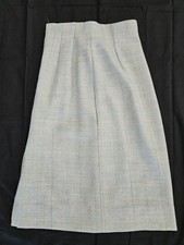 Vintage 70's 1970's Women's Tweed Grey Plade Pencil Skirt Handmade