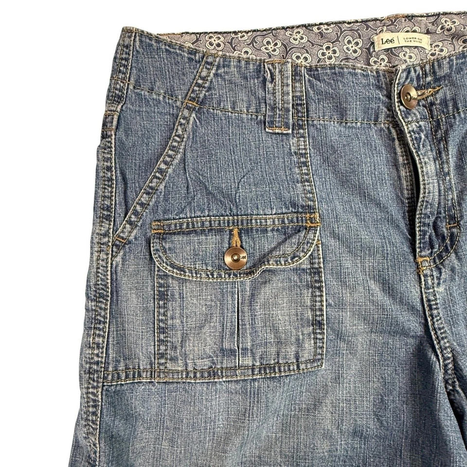 Pantalones Cortos Mujer Vintage Años 90 Carga Lee Rider's Azul Vaqueros Denim Talla 12 Foto 3 de 4