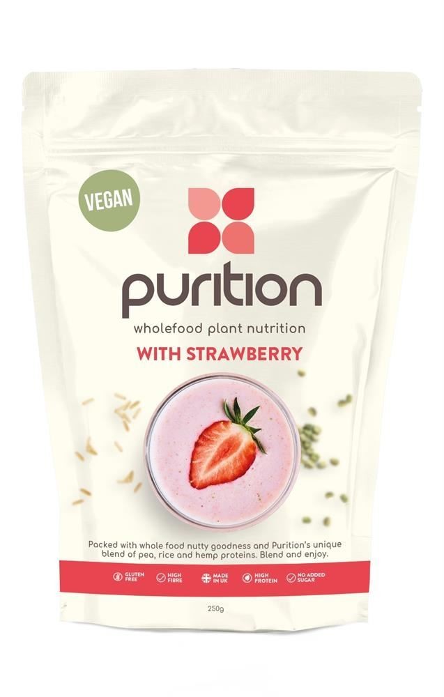 Purition Vegan Nutrition with protein Strawberry 250g - 2 Pack