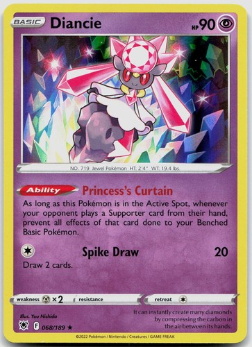 Diancie 068/189 SWSH10: Astral Radiance POKEMON TCG Holo Rare