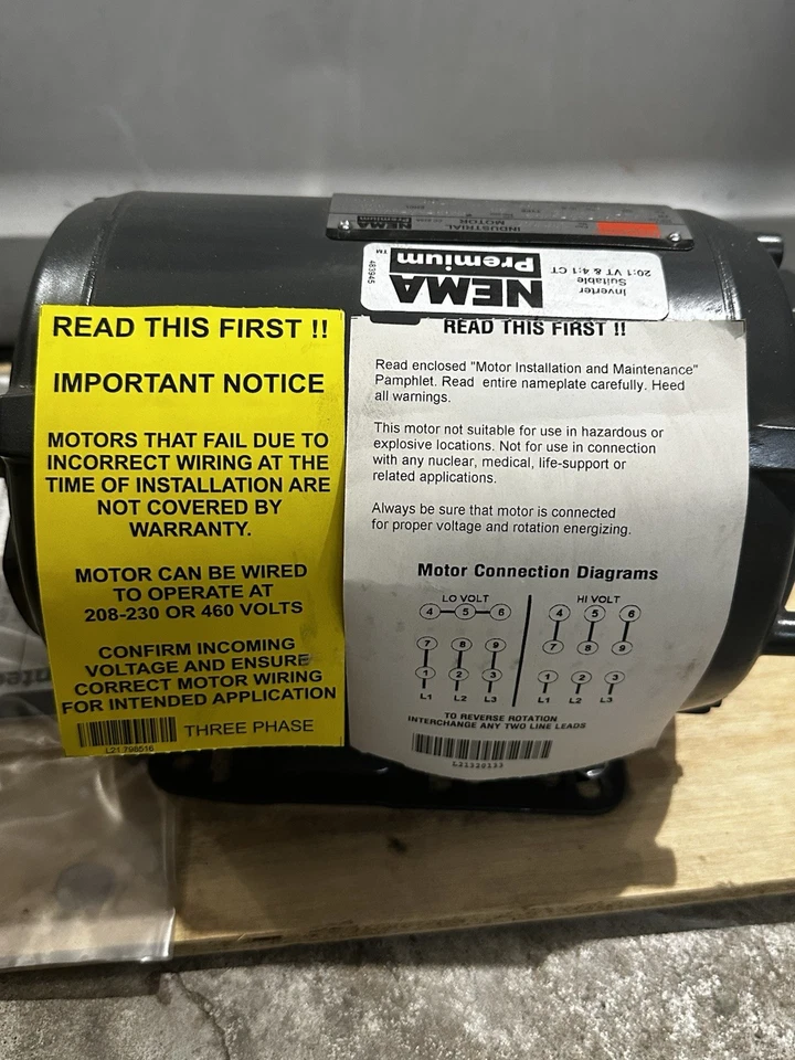 NEW - DAYTON General Purpose Motor: Open Drip Proof, Base Mount, 3 HP, 3490 RPM - Image 4 of 4