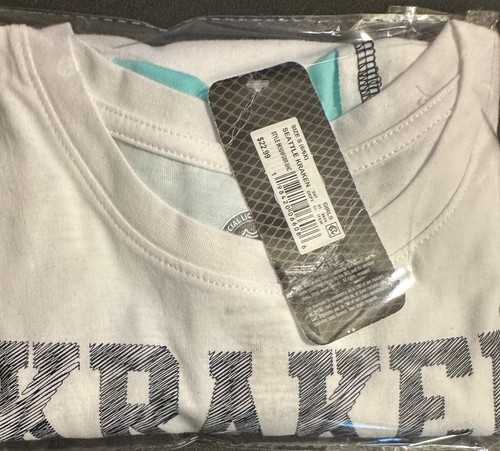 NHL Seattle Kraken Girls Size S (6-6X) T-shirt, Cropped Dark/Light Blue&White - 第 8/8 張圖片